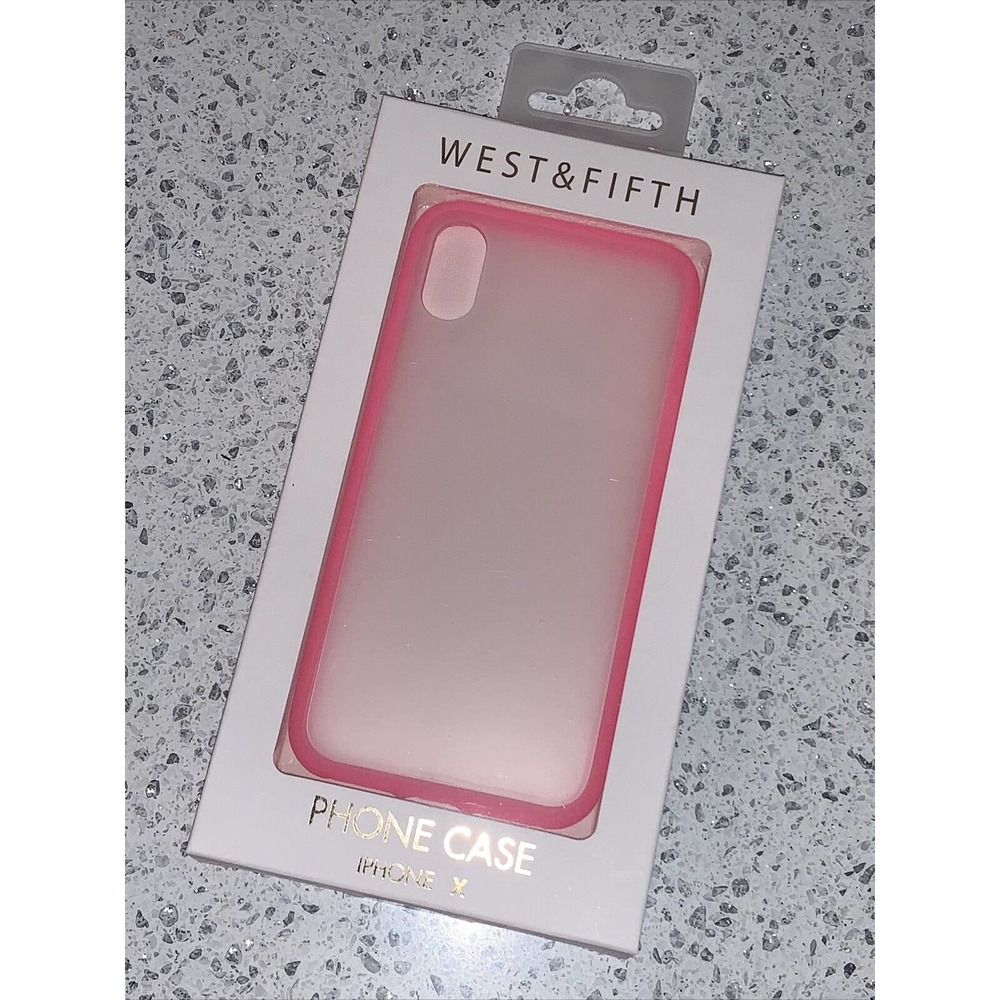 NIB iPhone X Neon Pink Bumper Case Clear Back